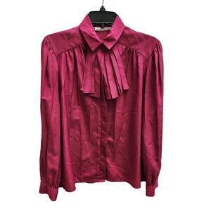 VINTAGE Madison Women's Frill Polyester Button Down Size 6